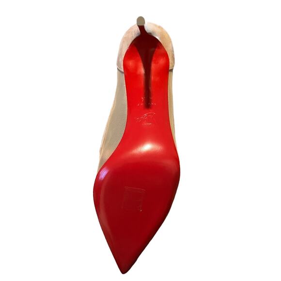 Beige Mesh & Suede Paulina Pumps – Christian Louboutin Made in Italy Size 41½ - Picture 6 of 6
